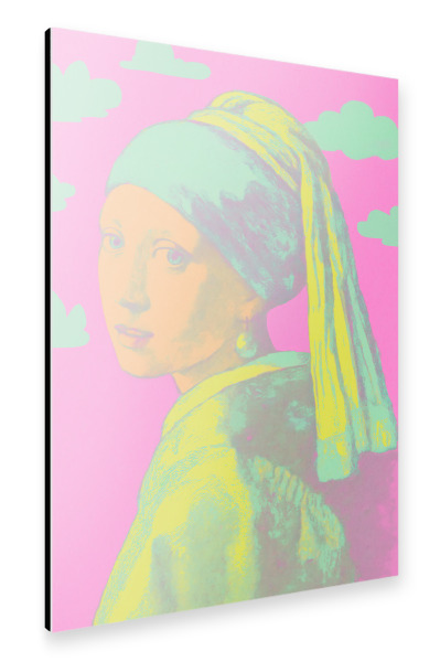 Alu-Dibond "Mädchen Mit Perlenohrring (Neon)" 30x20 cm artboxONE