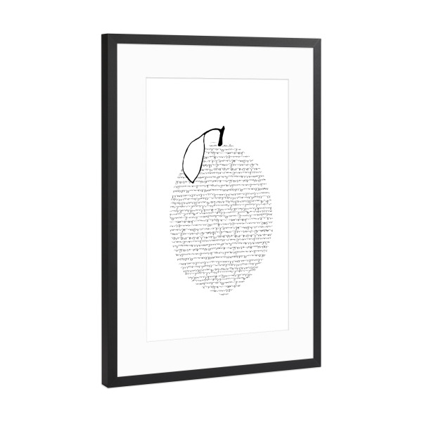 Poster mit Rahmen Schwarz (Metallic) "Danushka - Simple Fruits Lemon" artboxONE - Essen & Trinken,Essen & Trinken / Obst & Gemüse