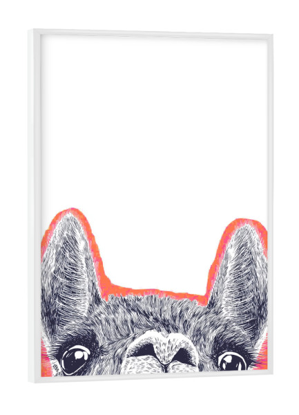 Poster mit weißem Rahmen "Lama Augenblick" artboxONE - Tiere,Abstrakt,Lustig