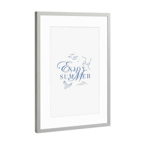 Poster mit Rahmen Silber "Genießen Sie Sommerblau" artboxONE - Reise,Reise / Strand und Meer