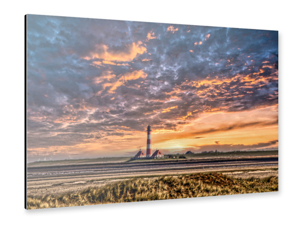 Alu-Dibond "Leuchtturm und Dünen" 30x20 cm artboxONE