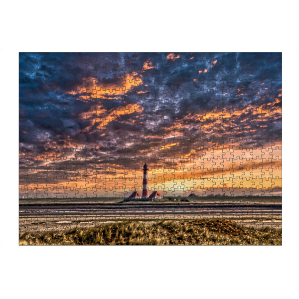 Puzzle Ravensburger "Leuchtturm und Dünen" artboxONE - Natur - Leuchtturm,Dünen,Meer,Watt - Bild leuchtturm