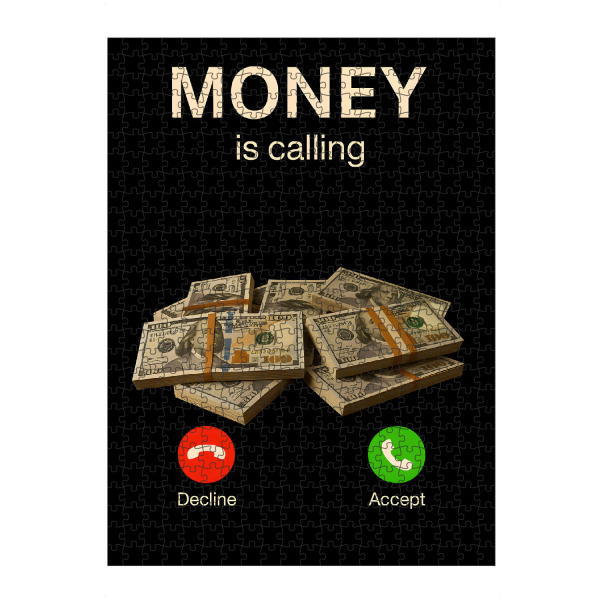 Puzzle Ravensburger "Money is calling" artboxONE - Typografie,Lustig