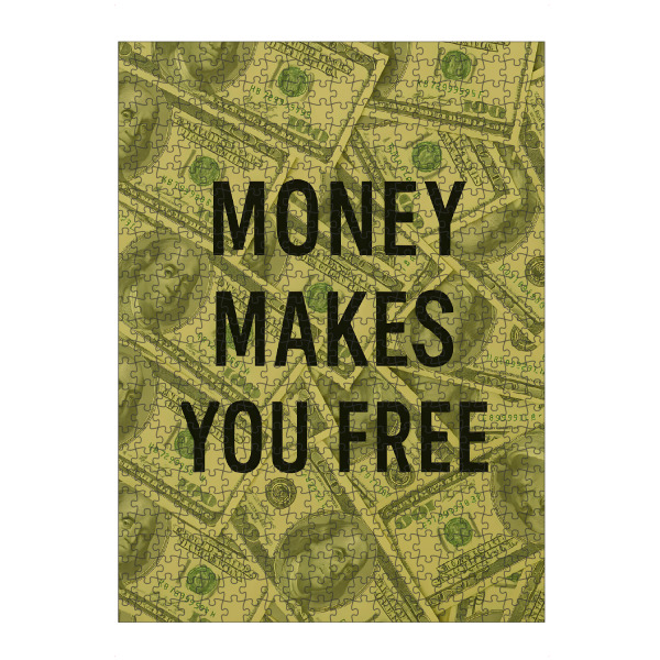 Puzzle Ravensburger "Money makes you free" artboxONE - Typografie,Menschen