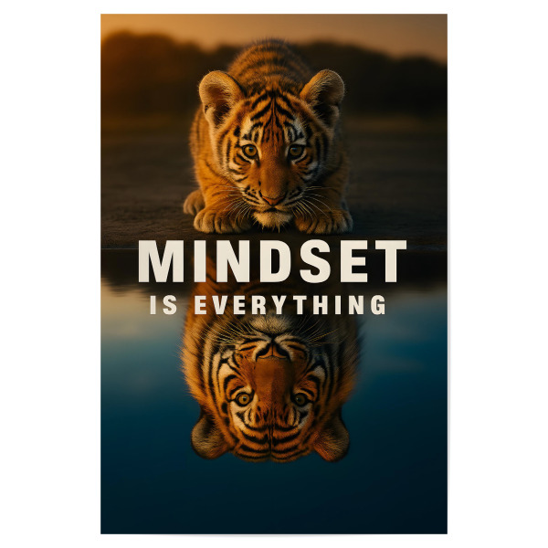 Poster 30x20 cm "Mindset is everything" artboxONE - Typografie,Natur,Tiere