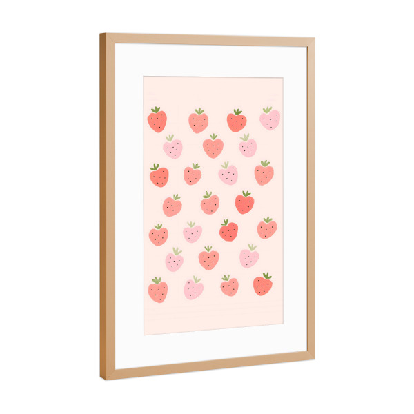 Poster mit Rahmen Kupfer "Erdbeer süße Köstlichkeiten" artboxONE - Essen & Trinken / Obst & Gemüse