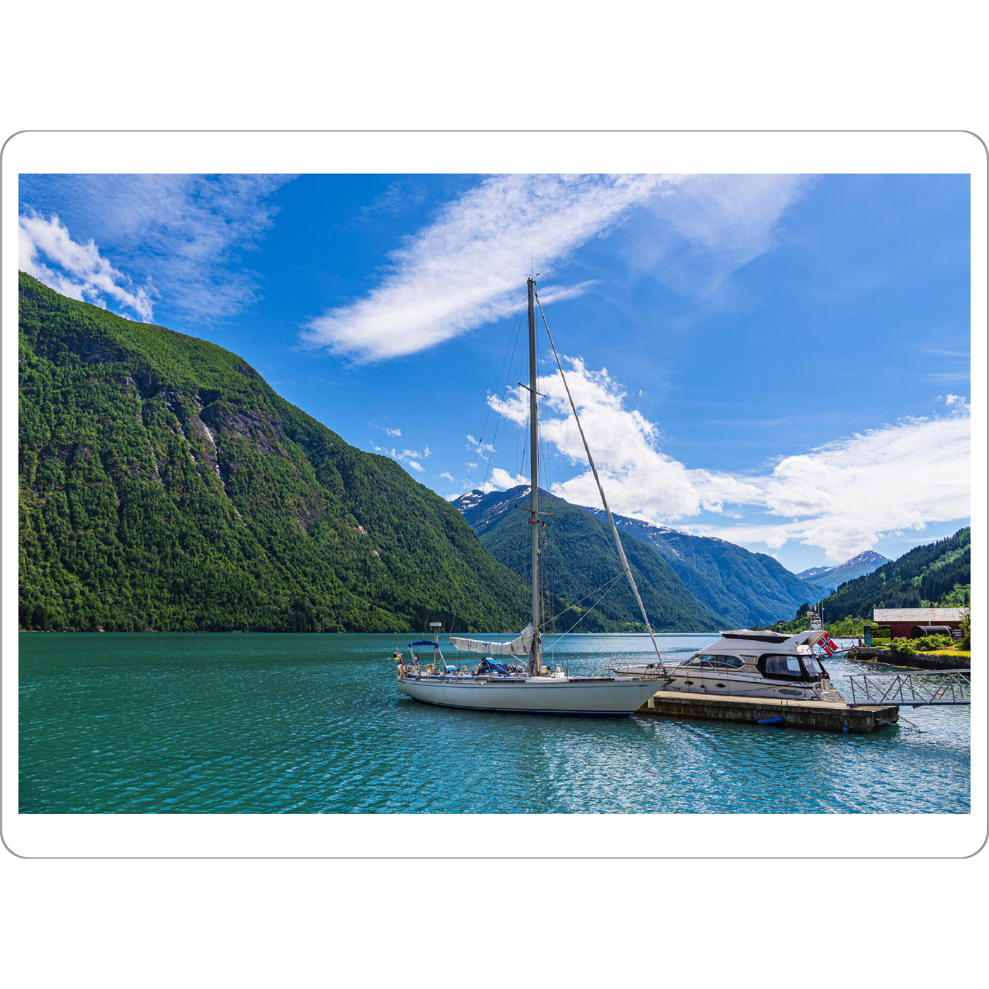 Tischset "Boote im Fjærlandsfjord" artboxONE - Natur,Reise,Reise / Strand und Meer,Reise / Länder