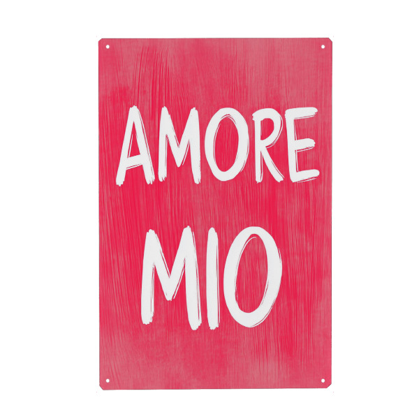 Holzbild "Amore Mio, pinki Love" artboxONE - Typografie,Abstrakt,Liebe