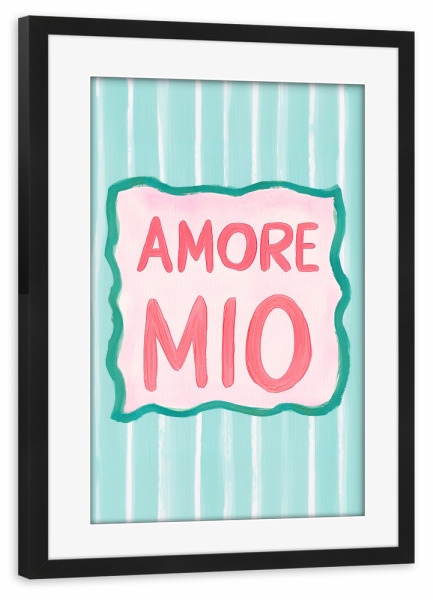 Poster mit Rahmen schwarz "Amore Mio Poesie" artboxONE - Typografie,Geometrie,Liebe
