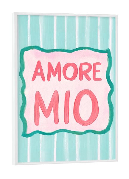 Poster mit weißem Rahmen "Amore Mio Poesie" artboxONE - Typografie,Geometrie,Liebe
