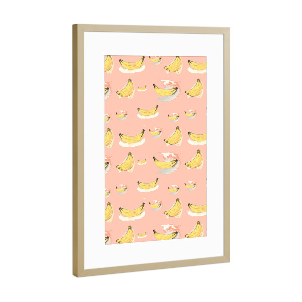 Poster mit Rahmen Gold "Pink Bananas" artboxONE - Essen & Trinken / Obst & Gemüse