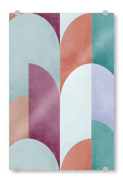 Acrylglasbild "Mid Mod Geometrie Sonnenuntergang" artboxONE - Abstrakt,Geometrie