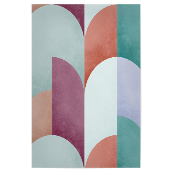 Poster 30x20 cm "Mid Mod Geometrie Sonnenuntergang" artboxONE - Abstrakt,Geometrie