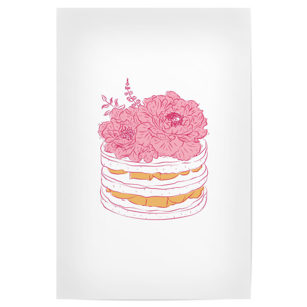 Poster "Dessertblumenillustration" artboxONE - Floral,Essen & Trinken