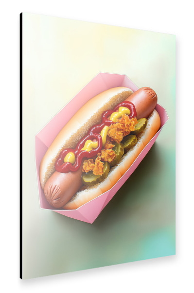 Alu-Dibond "Hotdog Liebe" 75x50 cm artboxONE