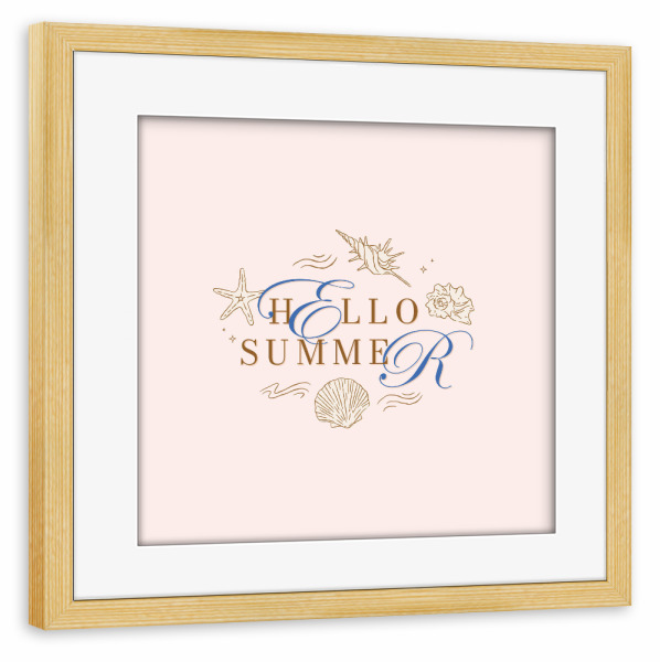 Poster mit Rahmen kiefer "Hallo Sommerillustration" artboxONE - Typografie,Reise,Reise / Strand und Meer