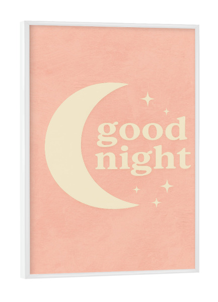 Poster mit weißem Rahmen "Good Night (Pastel Pink)" artboxONE - Für Kinder,Für Mama