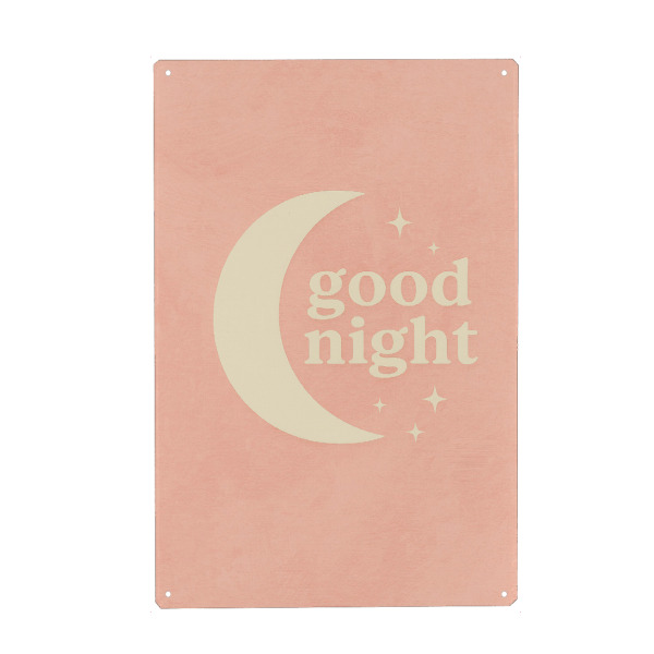 Holzbild "Good Night (Pastel Pink)" artboxONE - Für Kinder,Für Mama