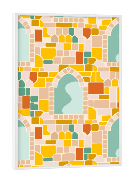 Poster mit weißem Rahmen "Sonniger Mosaik" artboxONE - Architektur
