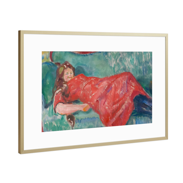 Poster mit Rahmen Gold "Auf dem Sofa" artboxONE - Menschen,Für Mama,Für Papa