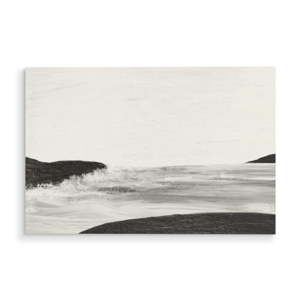 Holzbild "Danushka - Minimal Landscape" artboxONE - Natur,Abstrakt - Landschaft,Meer,Ozean,Wasser,Natur,Monochrome,Schwarzweiß