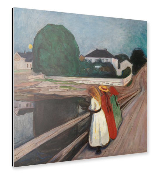 Alu-Dibond "Die Mädchen auf der Brücke" 30x30 cm artboxONE