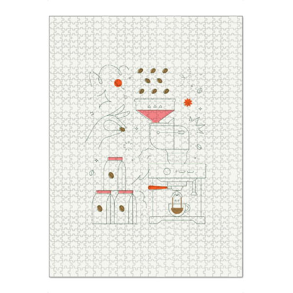 Puzzle Ravensburger "Kaffeemaschine" artboxONE - Essen & Trinken - Kaffee,Bohne,Café,Bio,Getränk,Shop,Pack,Paket,Container,Maschine,Ausrüstung