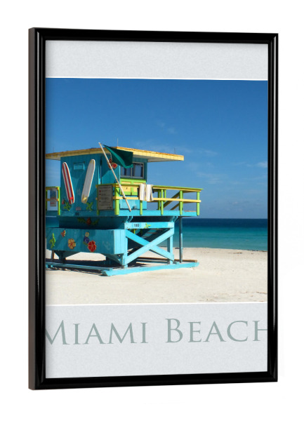 Poster mit schwarzem Rahmen "At Miami Beach" artboxONE - Reise,Architektur,Reise / Strand und Meer,Reise / Länder