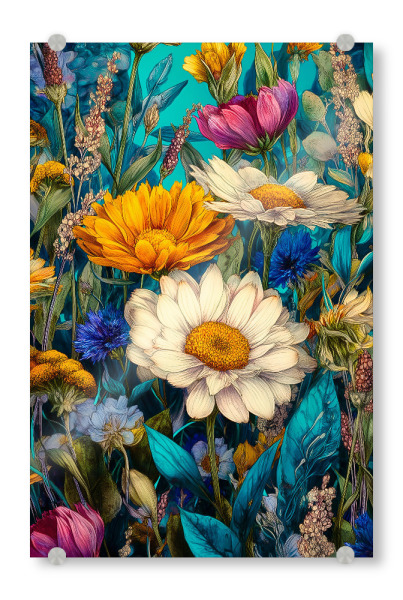 Acrylglasbild "Schöner Blumengarten E (matart)" artboxONE - Natur,Floral - Blumen,Garten,Natur,Modern,Kunst