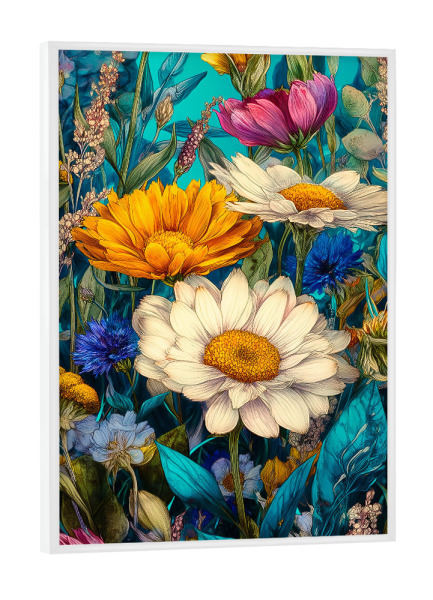 Poster mit weißem Rahmen "Schöner Blumengarten E (matart)" artboxONE - Natur,Floral - Blumen,Garten,Natur,Modern,Kunst