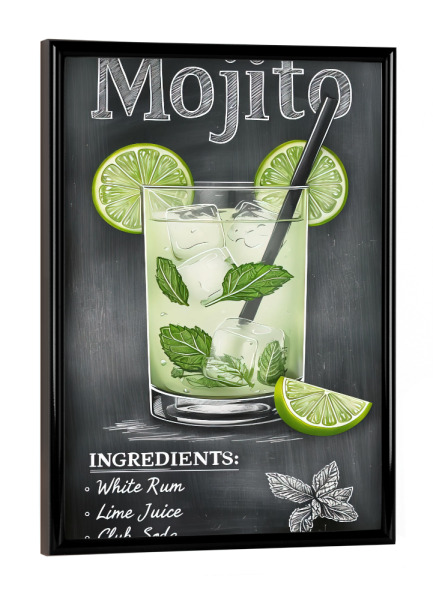 Poster mit schwarzem Rahmen "Mojito Cocktail z" artboxONE - Essen & Trinken