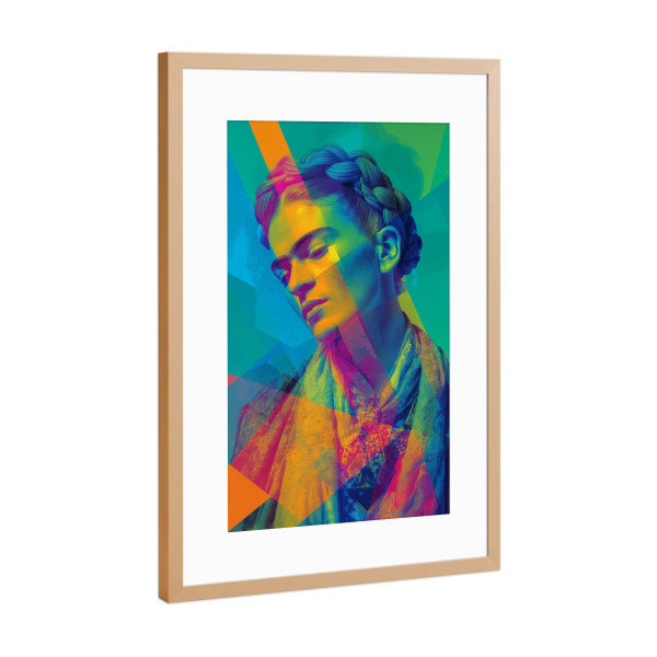 Poster mit Rahmen Kupfer "Frida's Farbenspiel" artboxONE - Abstrakt,Menschen,Geometrie