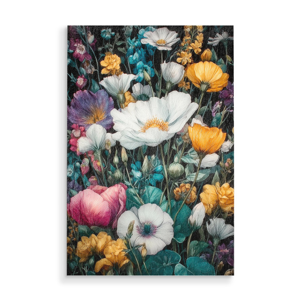 Holzbild "Schöner Blumengarten F (matart)" artboxONE - Natur,Floral - Blumen,Garten,Natur,Modern,Kunst