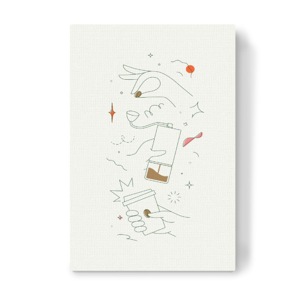 Leinwandbild "Kaffeemühle" artboxONE - Essen & Trinken - Getränk,Kaffee,Bohne,Bio,Geschäft,Schleifer,Hand,Tasse,Kunst,Heiß,Wegbringen