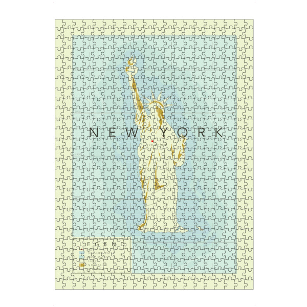 Puzzle Ravensburger "New York Karte mit Freiheitsstatue" artboxONE - Städte,Städte / New York,Kartografie