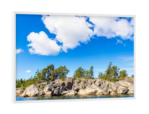 Poster mit weißem Rahmen "Schärengarten vor Västervik" artboxONE - Natur,Reise,Reise / Strand und Meer,Reise / Länder