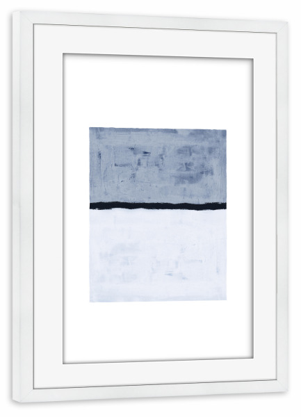 Poster mit Rahmen weiß "Danushka - Abstract Calm Horizon" artboxONE - Abstrakt - Abstrakt,Modern,Contemporary,Kunst,Ruhe,Frieden,Stille,Meer,Horizont