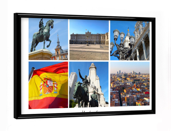 Poster mit schwarzem Rahmen "Madrid Collage" artboxONE - Städte,Reise,Architektur,Reise / Länder