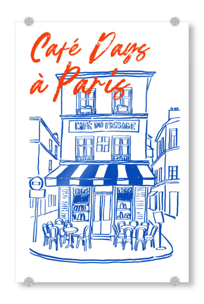 Acrylglasbild "Café Days à Paris" artboxONE - Architektur,Städte / Paris