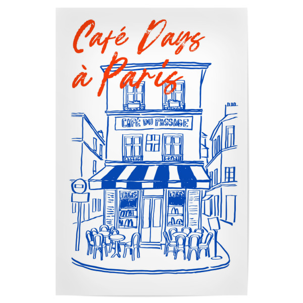 Poster 30x20 cm "Café Days à Paris" artboxONE - Architektur,Städte / Paris