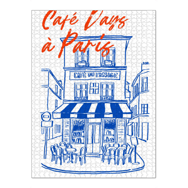 Puzzle Ravensburger "Café Days à Paris" artboxONE - Architektur,Städte / Paris