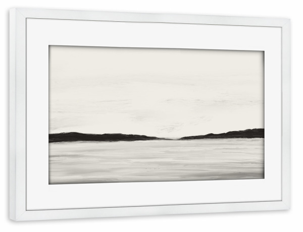 Poster mit Rahmen weiß "Danushka - Minimal Landscape B" artboxONE - Natur,Abstrakt - Landschaft,Abstrakt,Wasser,Meer,Ozean,Natur,Monochrom