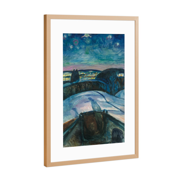 Poster mit Rahmen Kupfer "Sternennacht von Edvard Munch" artboxONE - Reise,Reise / Länder,Für Papa