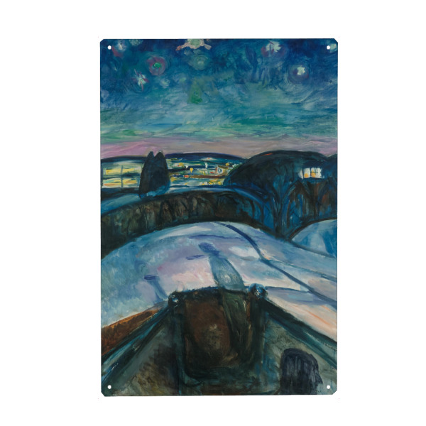 Metall Poster "Sternennacht von Edvard Munch" artboxONE - Reise,Reise / Länder,Für Papa
