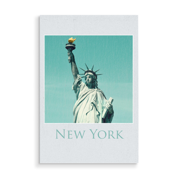Holzbild "Miss Liberty @ NYC" artboxONE - Städte / New York,Reise,Architektur,Reise / Länder