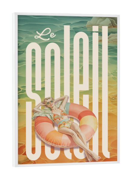 Poster mit weißem Rahmen "Le Soleil" artboxONE - Typografie,Menschen