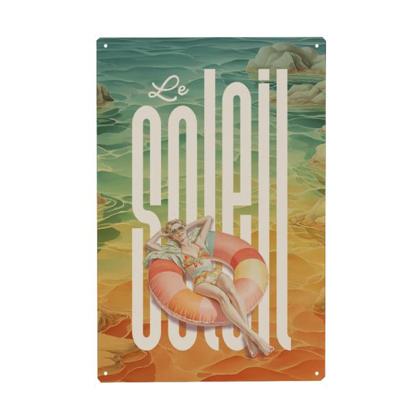Metall Poster "Le Soleil" artboxONE - Typografie,Menschen