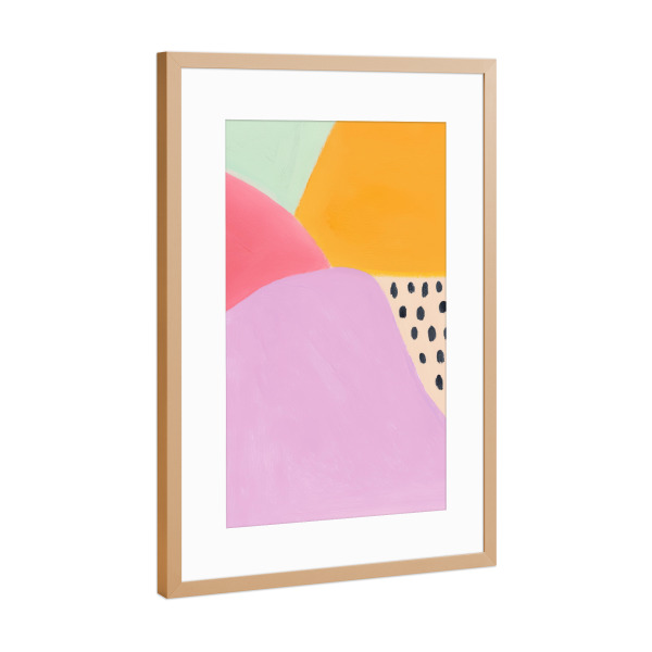 Poster mit Rahmen Kupfer "Fröhliche Sommer Kleckse" artboxONE - Natur,Abstrakt,Geometrie