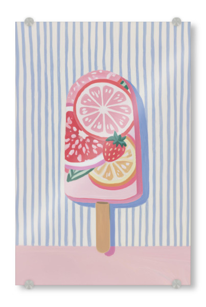 Acrylglasbild "Eisvergnügen mit Früchten" artboxONE - Natur,Geometrie,Essen & Trinken / Obst & Gemüse