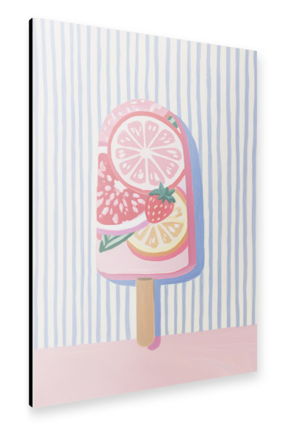 Alu-Dibond "Eisvergnügen mit Früchten" 75x50 cm artboxONE